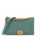 Chanel Lambskin Quilted Medium Boy Flap Green