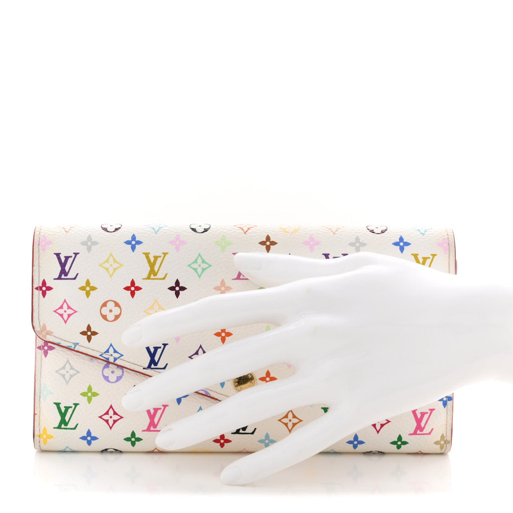 Louis Vuitton Monogram Multicolor Sarah Wallet NM White Litchi