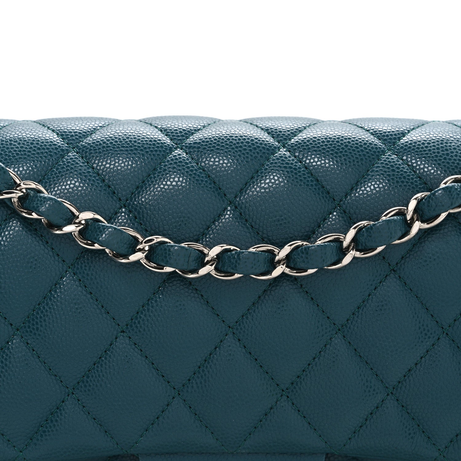 Chanel Caviar Quilted Medium Double Flap Dark Turquoise