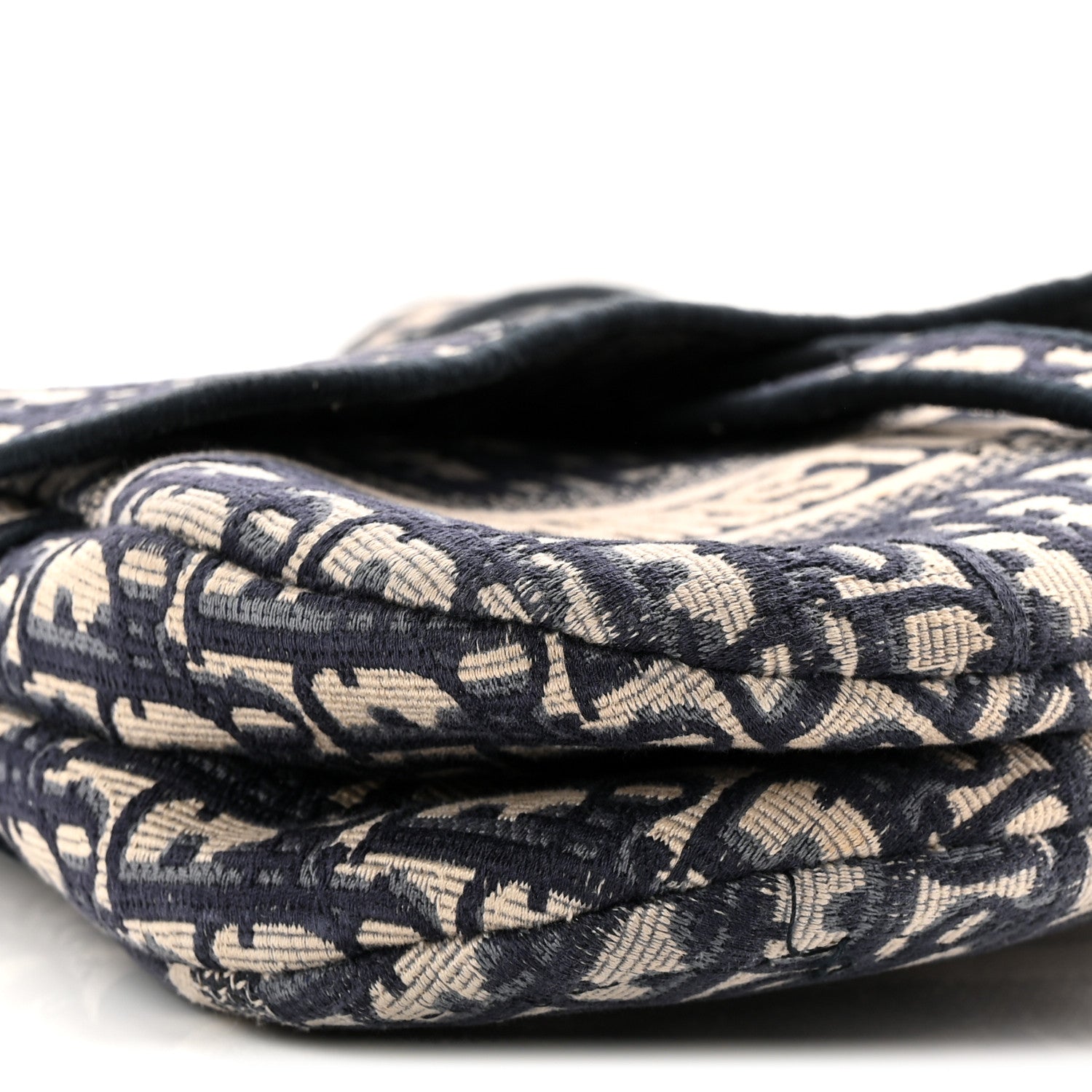 Christian Dior Oblique Embroidered Saddle Bag Blue