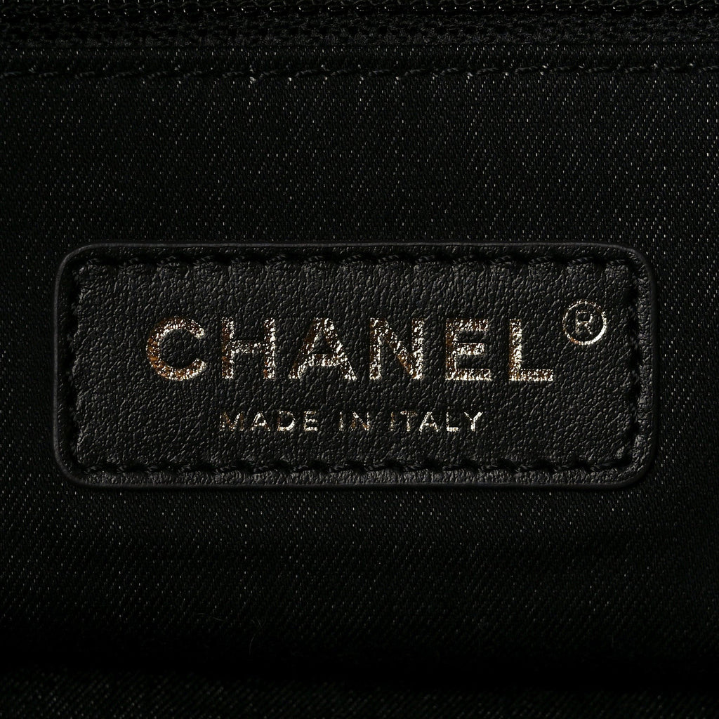 Chanel Denim Quilted Denim Mood Maxi Shopping Bag Black Multicolor