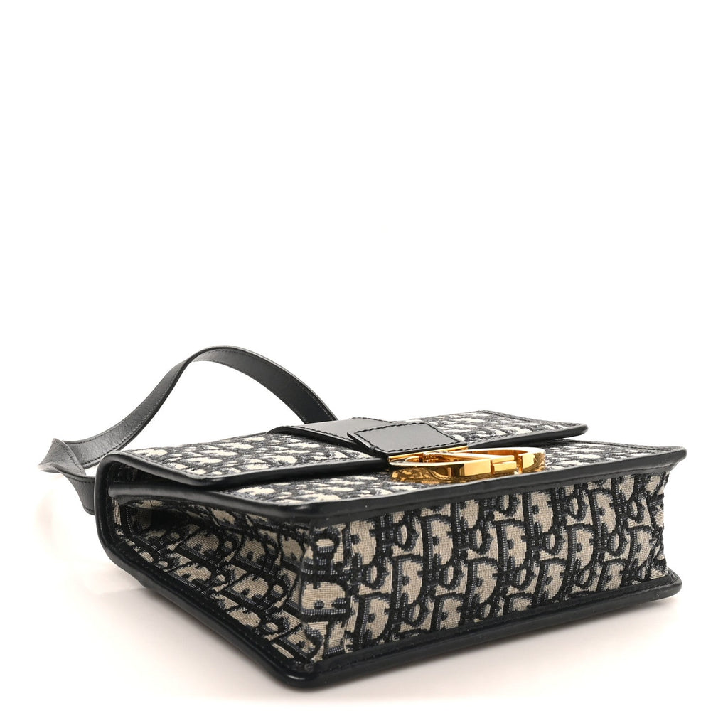Christian Dior Oblique 30 Montaigne Flap Bag Blue