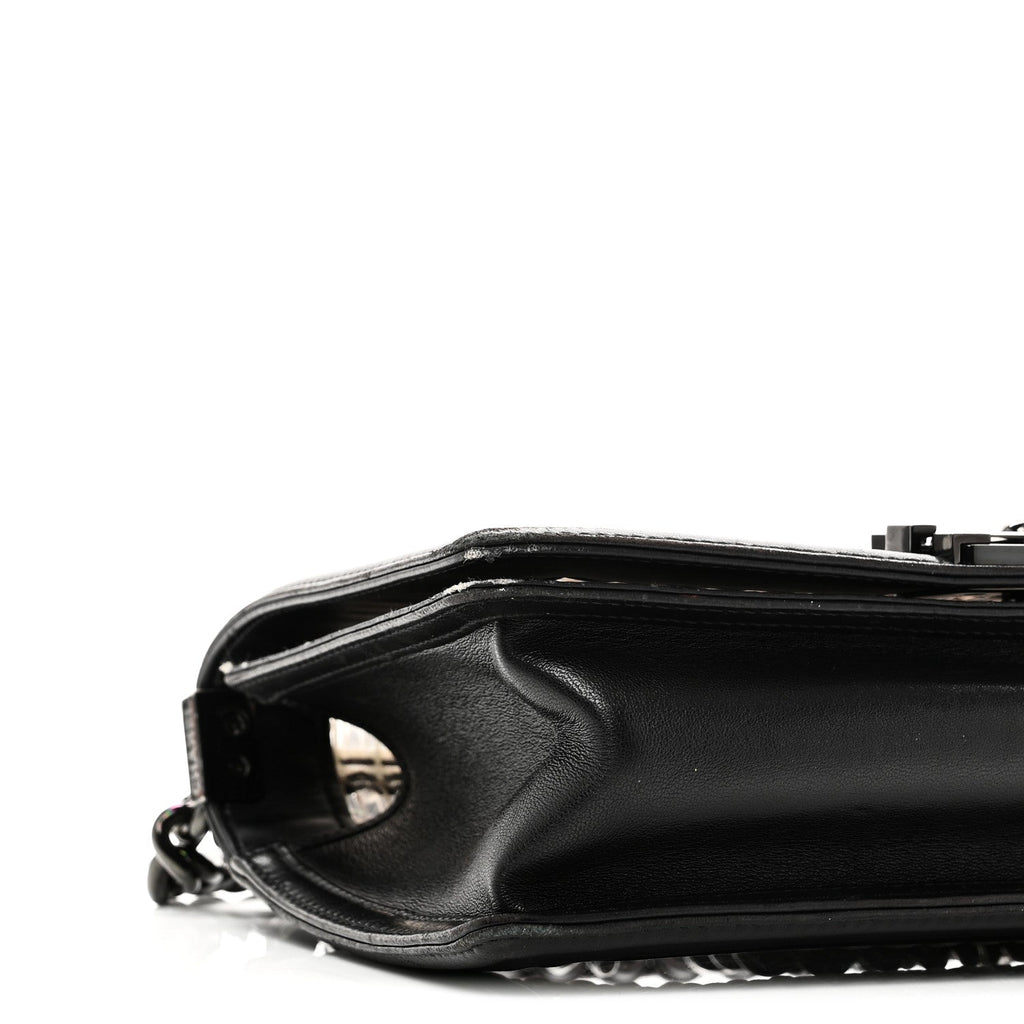 Chanel PVC Thread Woven Medium Boy Flap Black