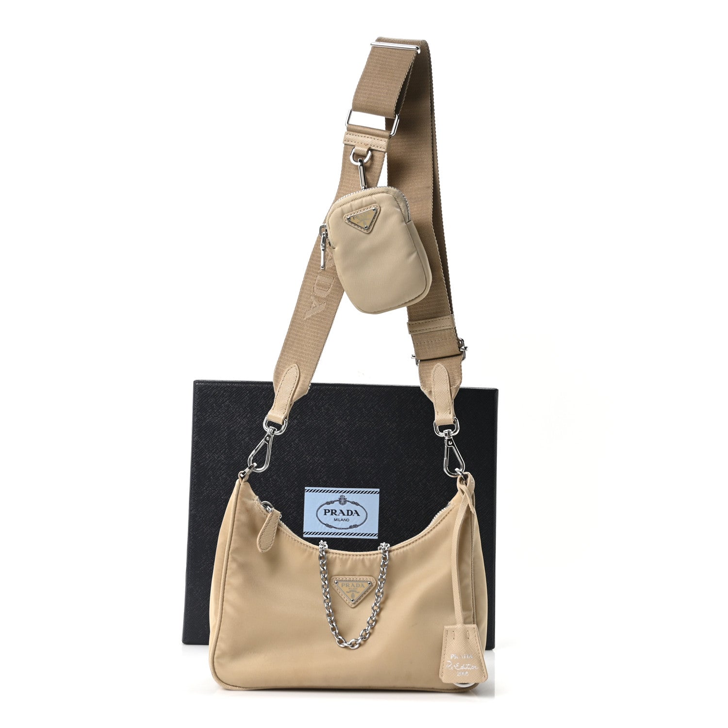 Prada Nylon Re-Edition 2005 Shoulder Bag Deserto