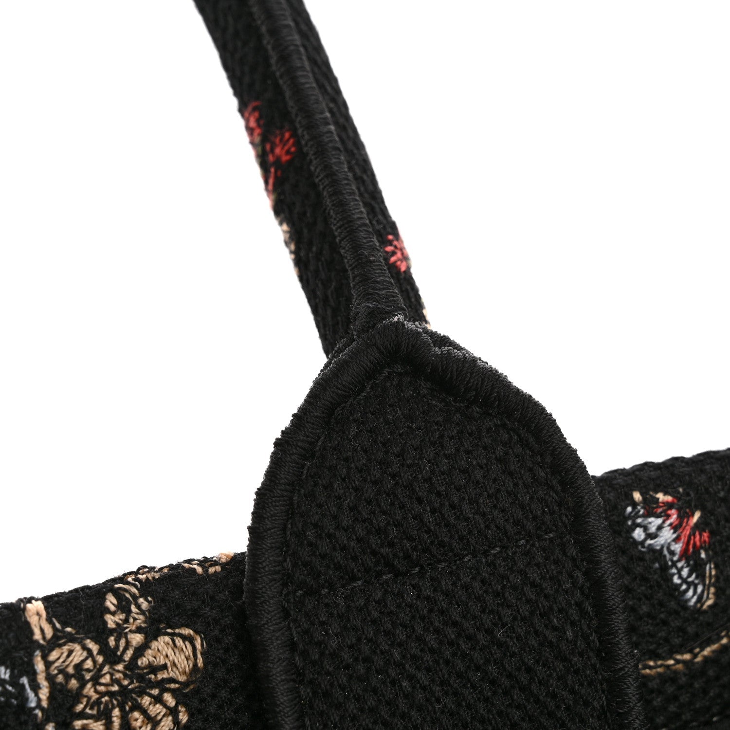 Christian Dior Canvas Embroidered Medium Cabinet De Curiosites Book Tote Black Multicolor