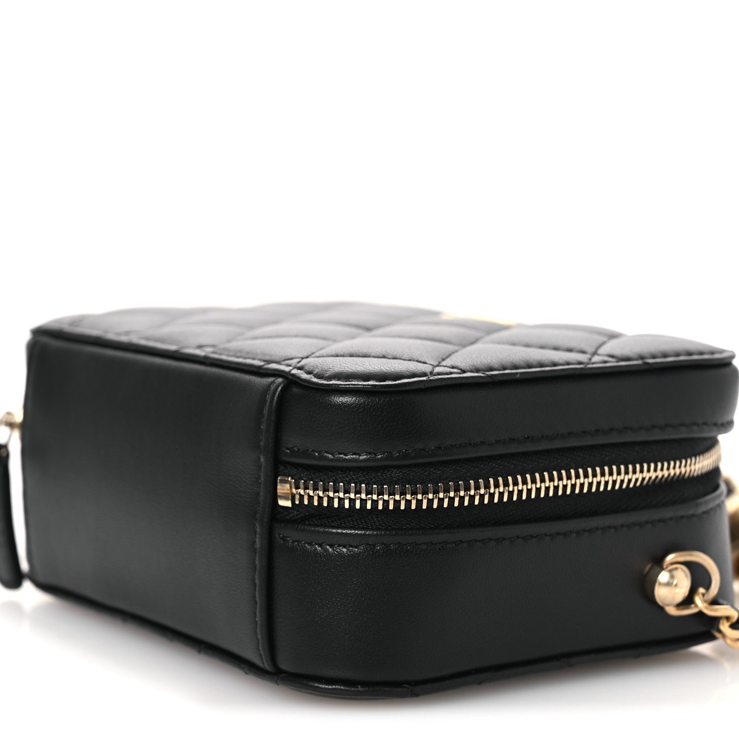 Chanel Lambskin Quilted CC Pearl Crush Camera Case Black