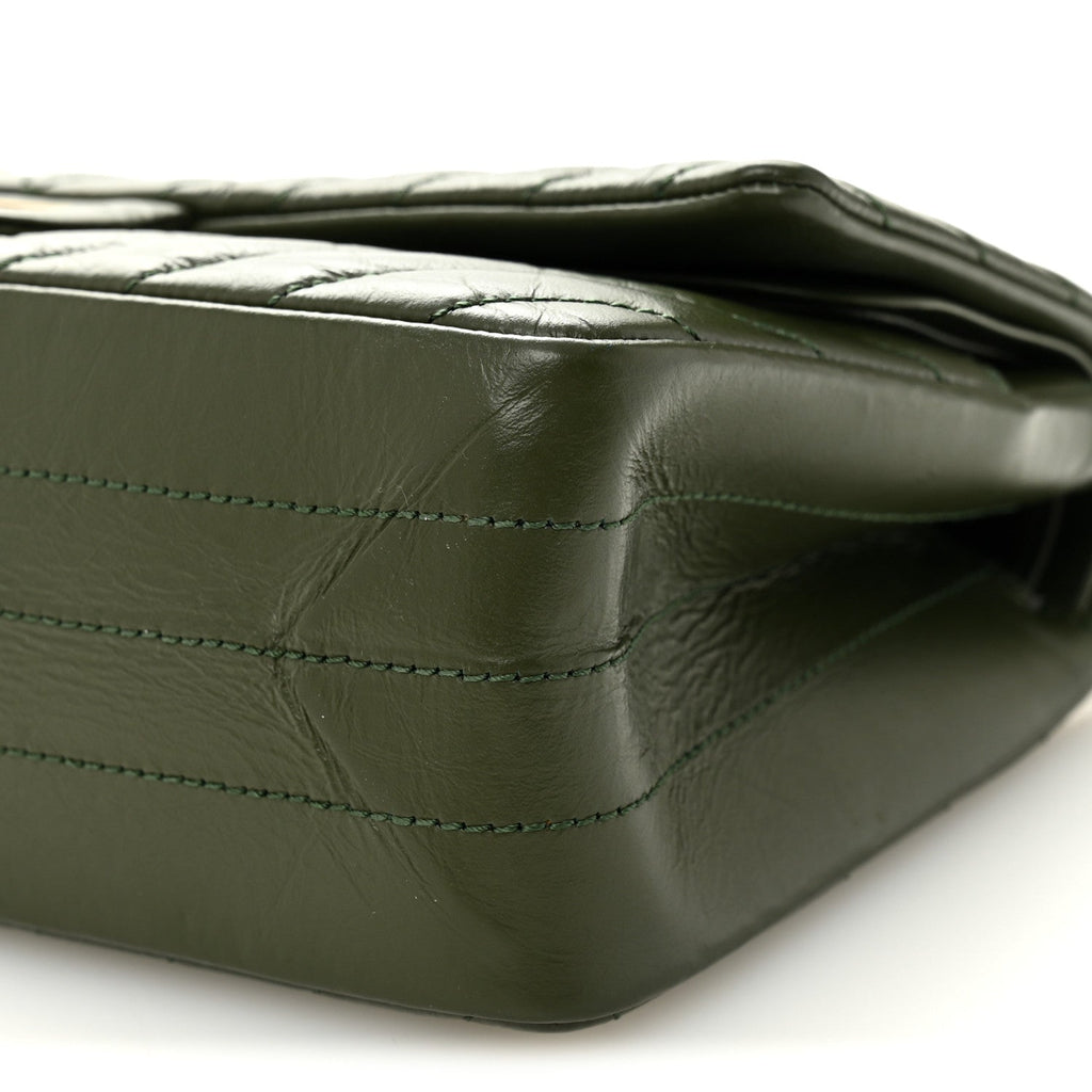 Chanel Aged Calfskin Chevron Quilted 2.55 Reissue 225 Flap Green