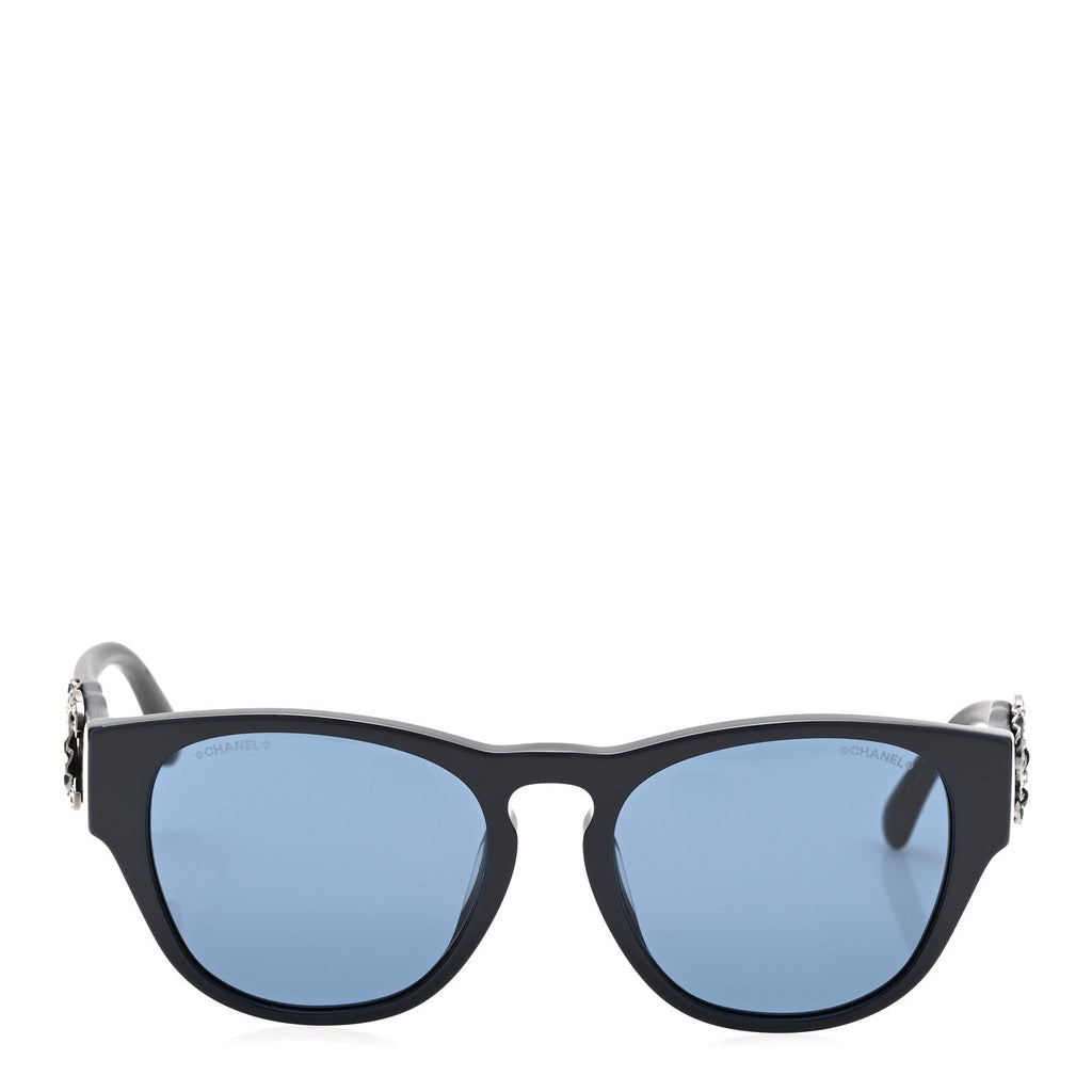 Crystal Lambskin CC Sunglasses 5455-Q-A Navy