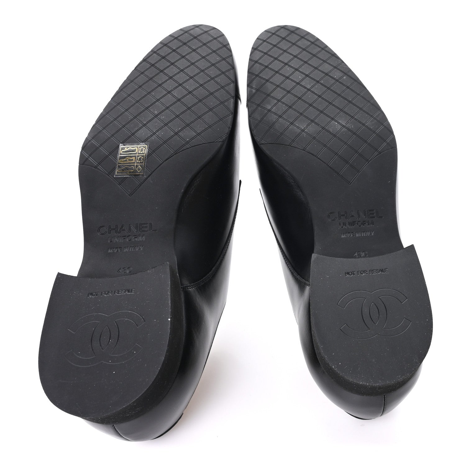 Chanel Smooth Calfskin Mens Loafers 43 Black