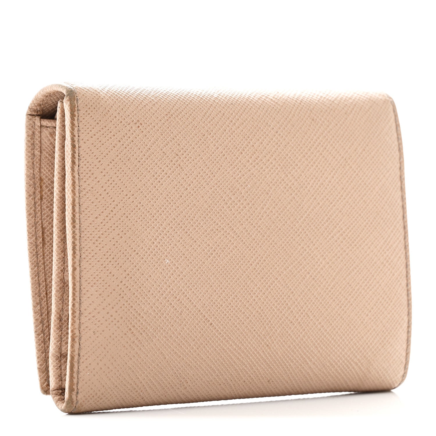 Prada Saffiano Metal Tri-Fold Wallet Cammeo