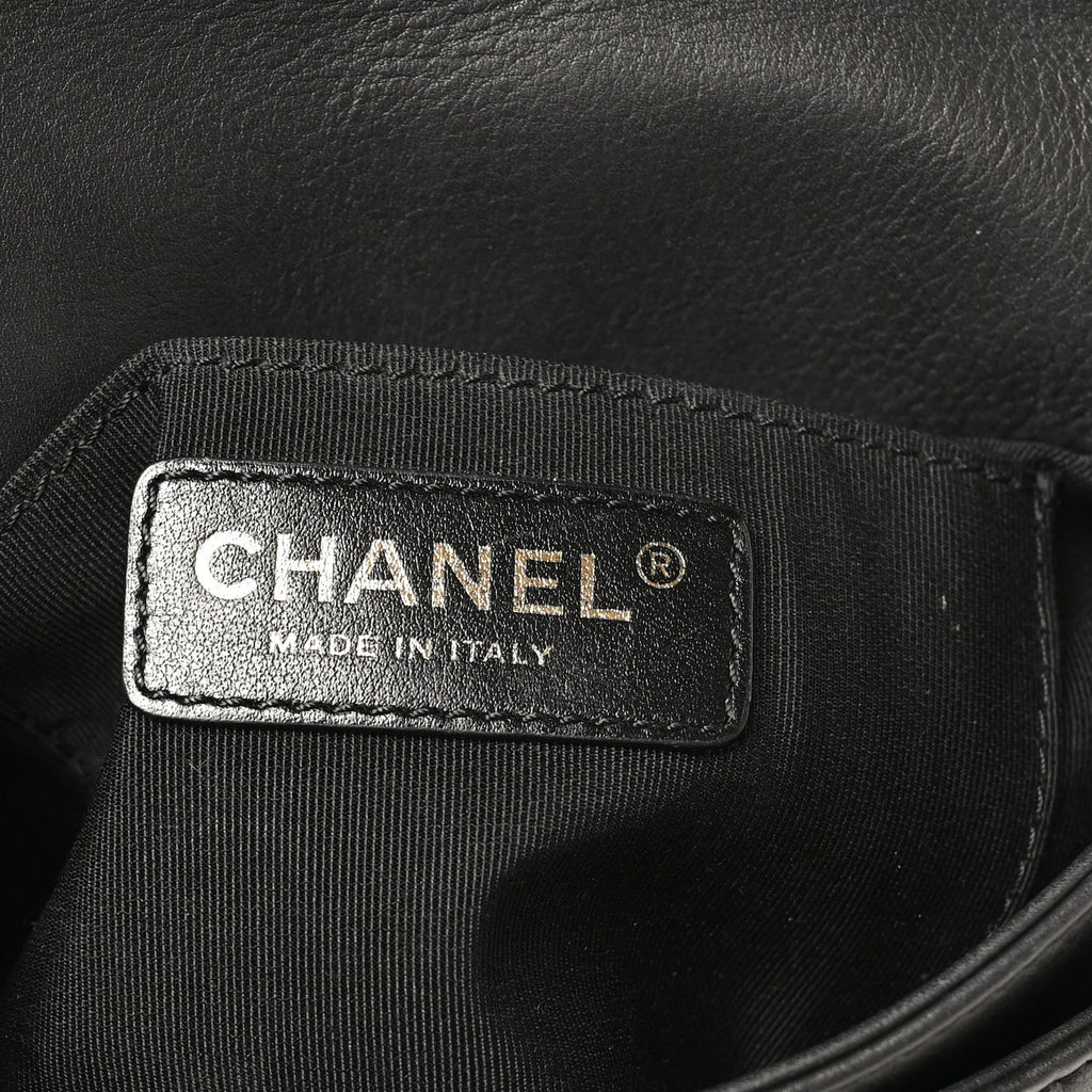 Chanel Calfskin Quilted Top Handle Flap Black