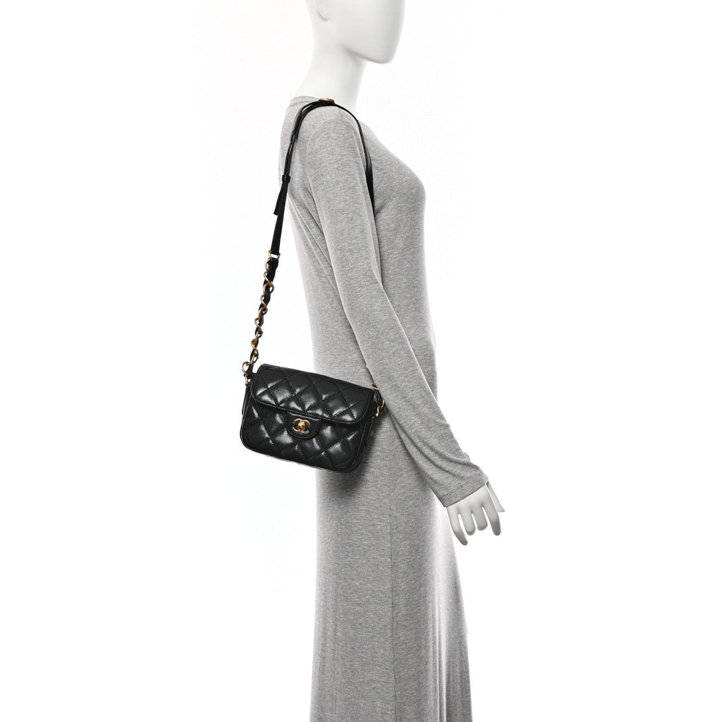 Chanel Caviar Quilted Mini Chain Flap Black