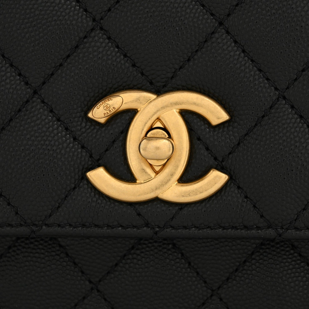 Chanel Caviar Quilted Small Coco Chain Handle Flap Black