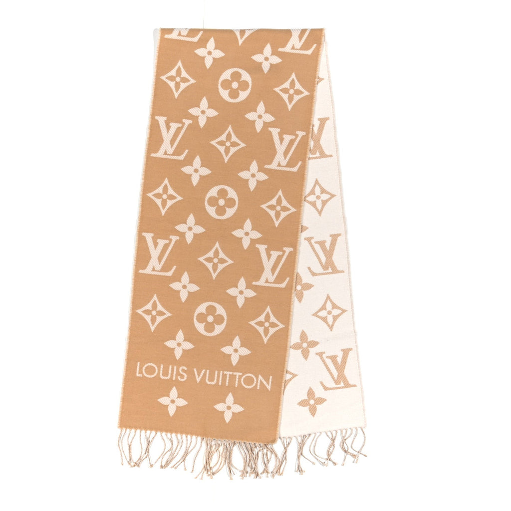 Louis Vuitton Wool Monogram LV Essential Scarf Beige