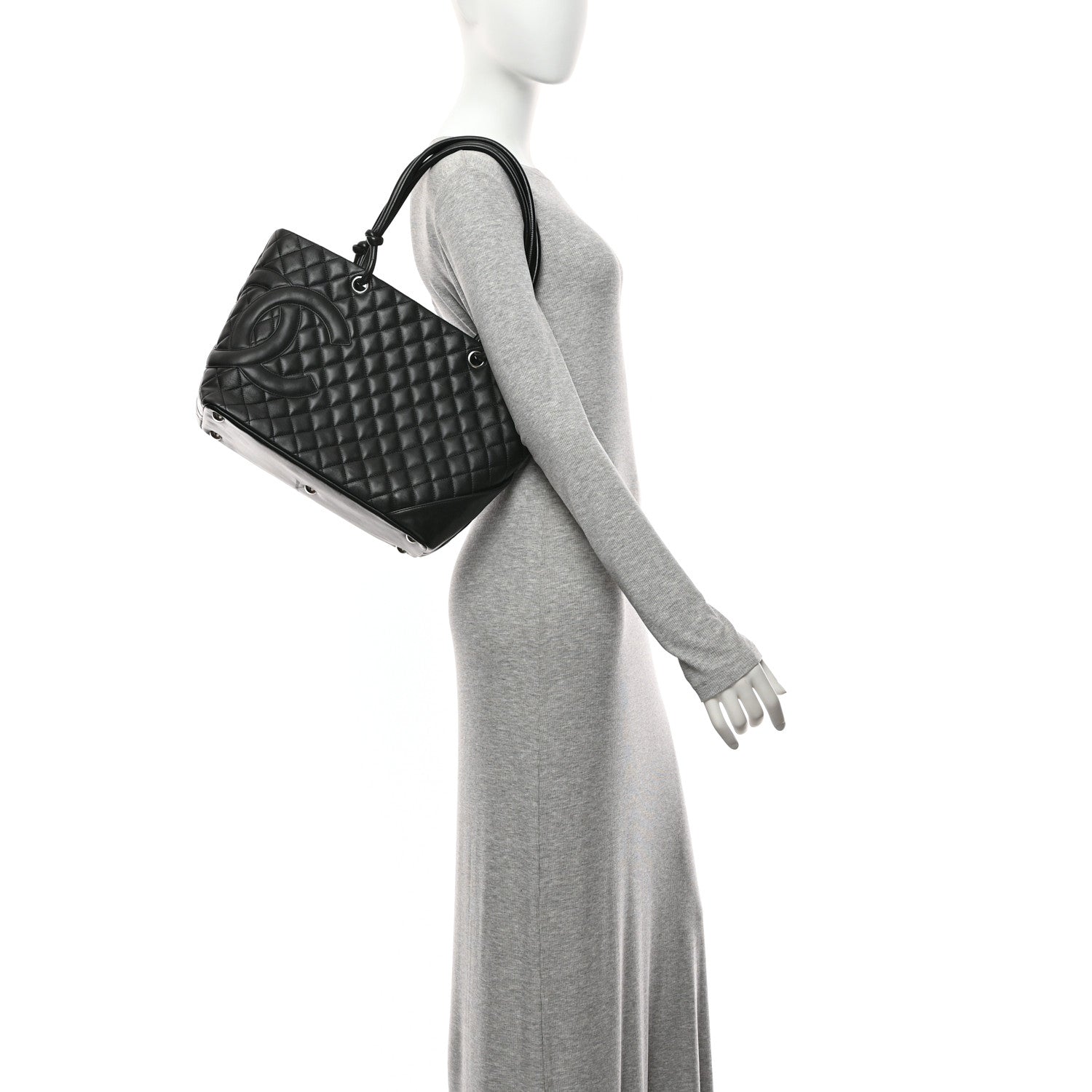 Chanel Calfskin Quilted Large Cambon Tote Black