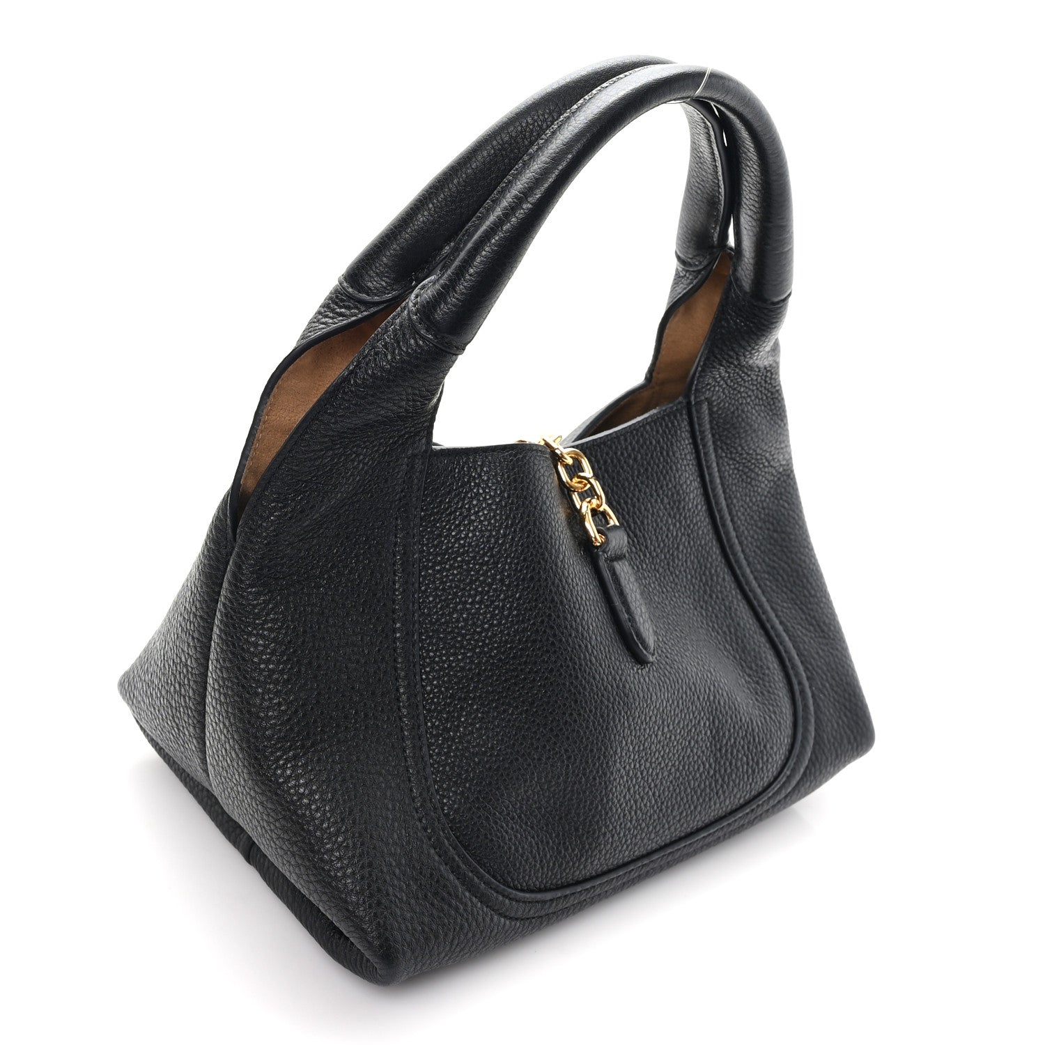 Gucci Grained Calfskin Softbit Medium Shoulder Bag Black