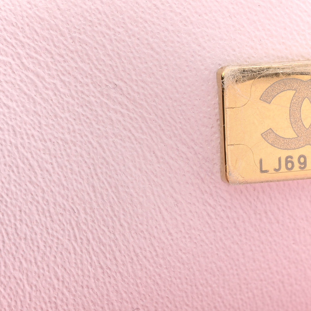 Chanel Lambskin Quilted Mini Top Handle Rectangular Flap Light Pink