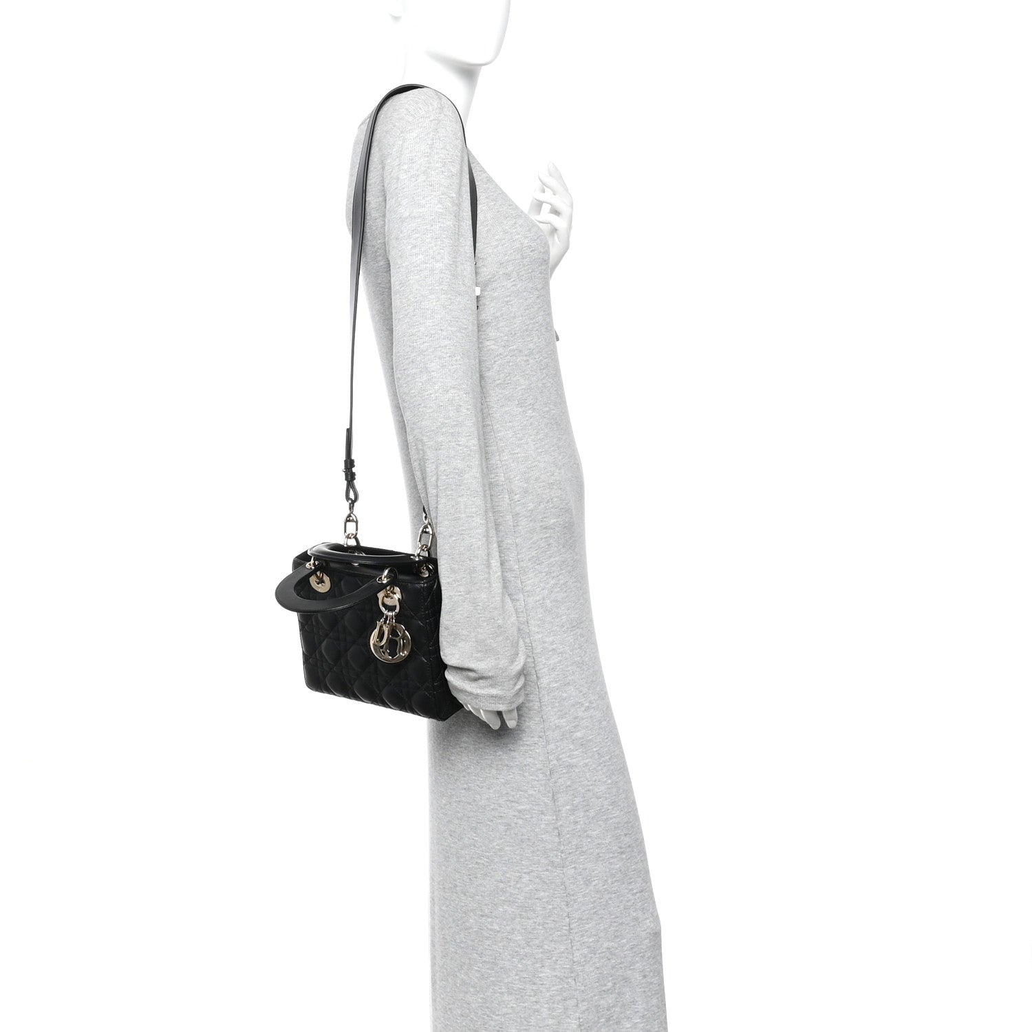 Christian Dior Lambskin Cannage Small My ABCDior Lady Dior Black