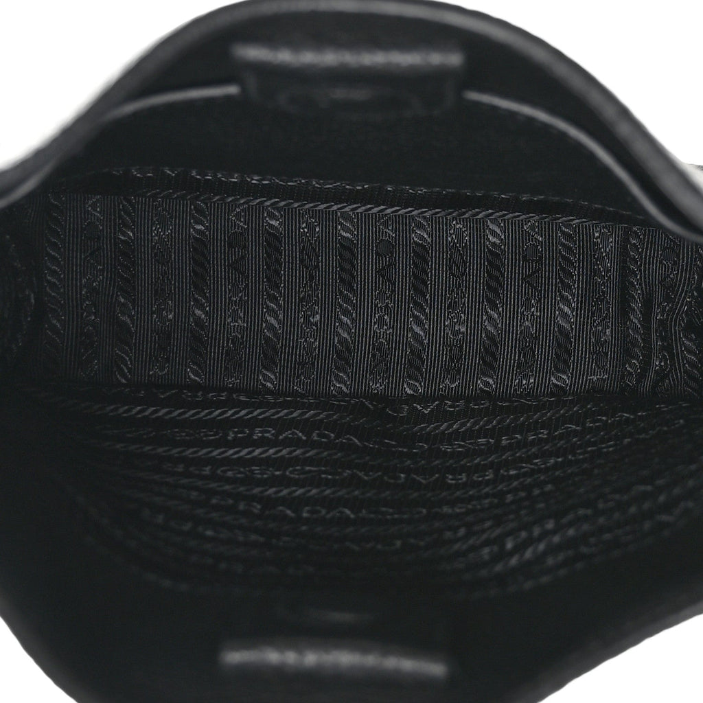 Prada Vitello Daino Soft Mini Hobo Messenger Bag Black