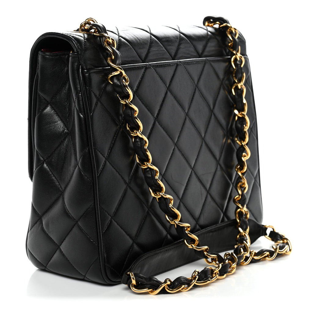 Chanel Lambskin Quilted Medium Single Flap Black