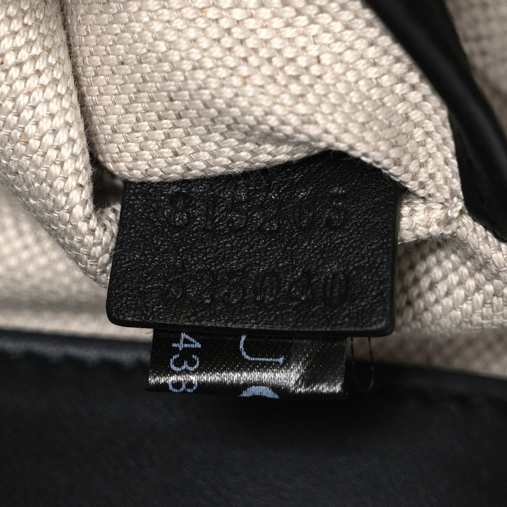 Gucci GG Supreme Monogram Horsebit 1955 Soft Small Shoulder Bag Beige Black