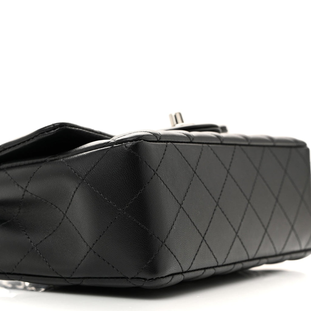 Chanel Lambskin Quilted Mini Rectangular Flap Black