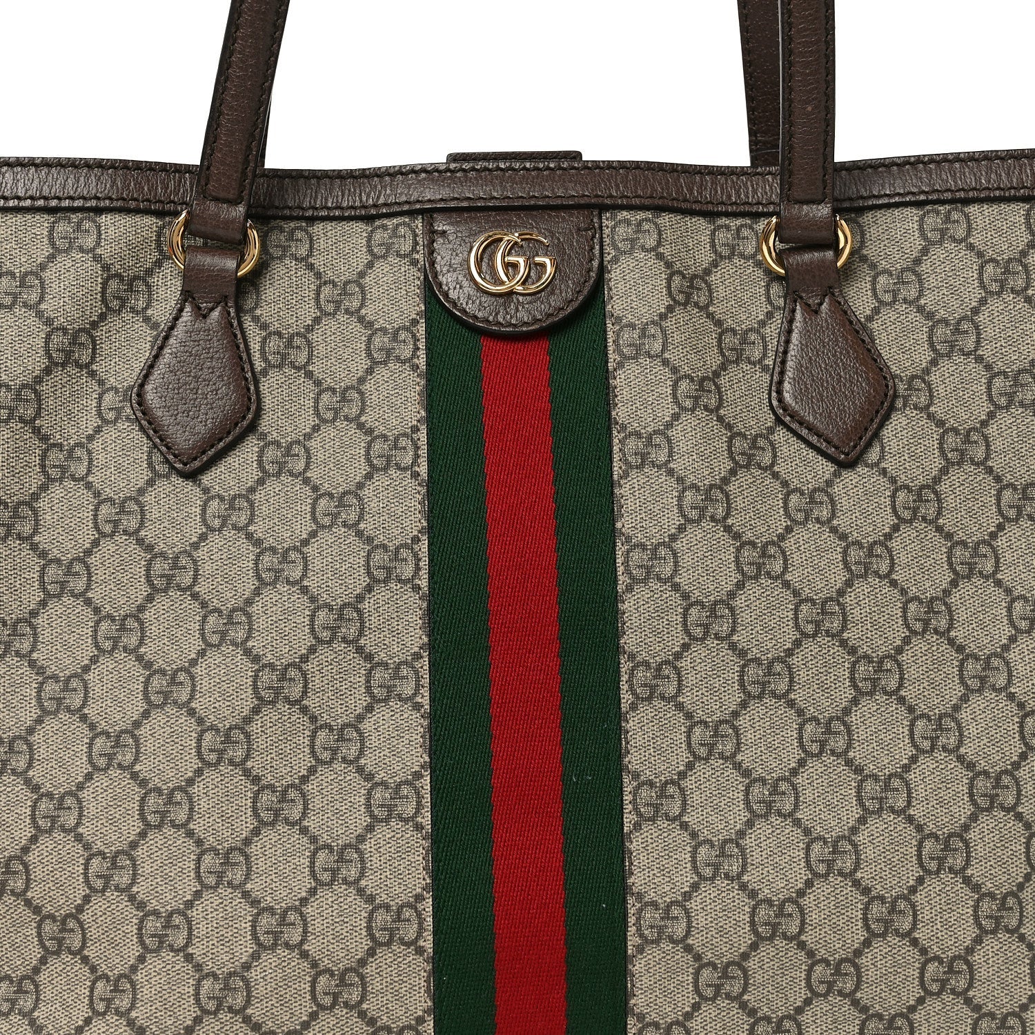 Gucci GG Supreme Monogram Medium Ophidia Shopping Tote Brown