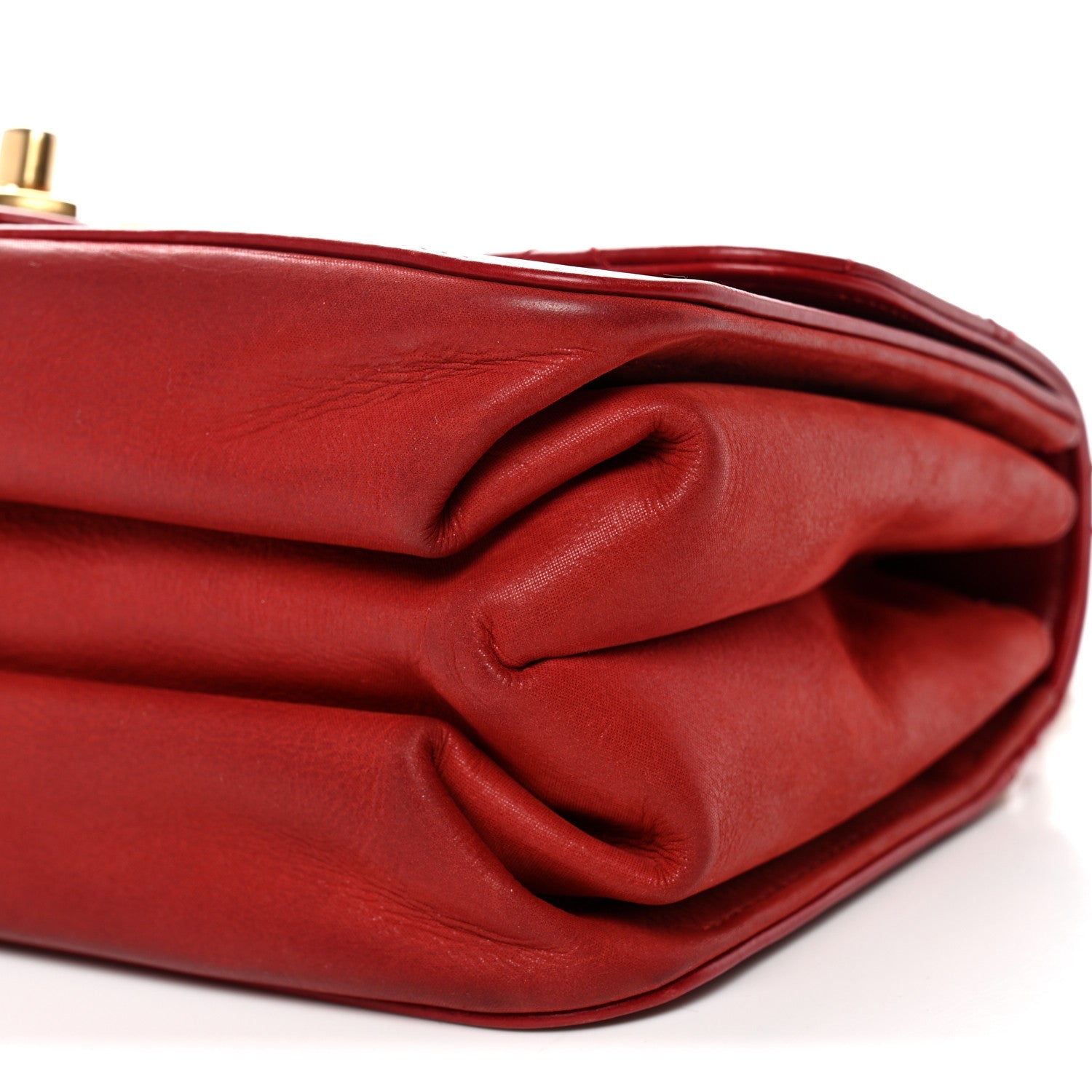 Chanel Iridescent Calfskin Quilted Small Straight Lined Flap Red