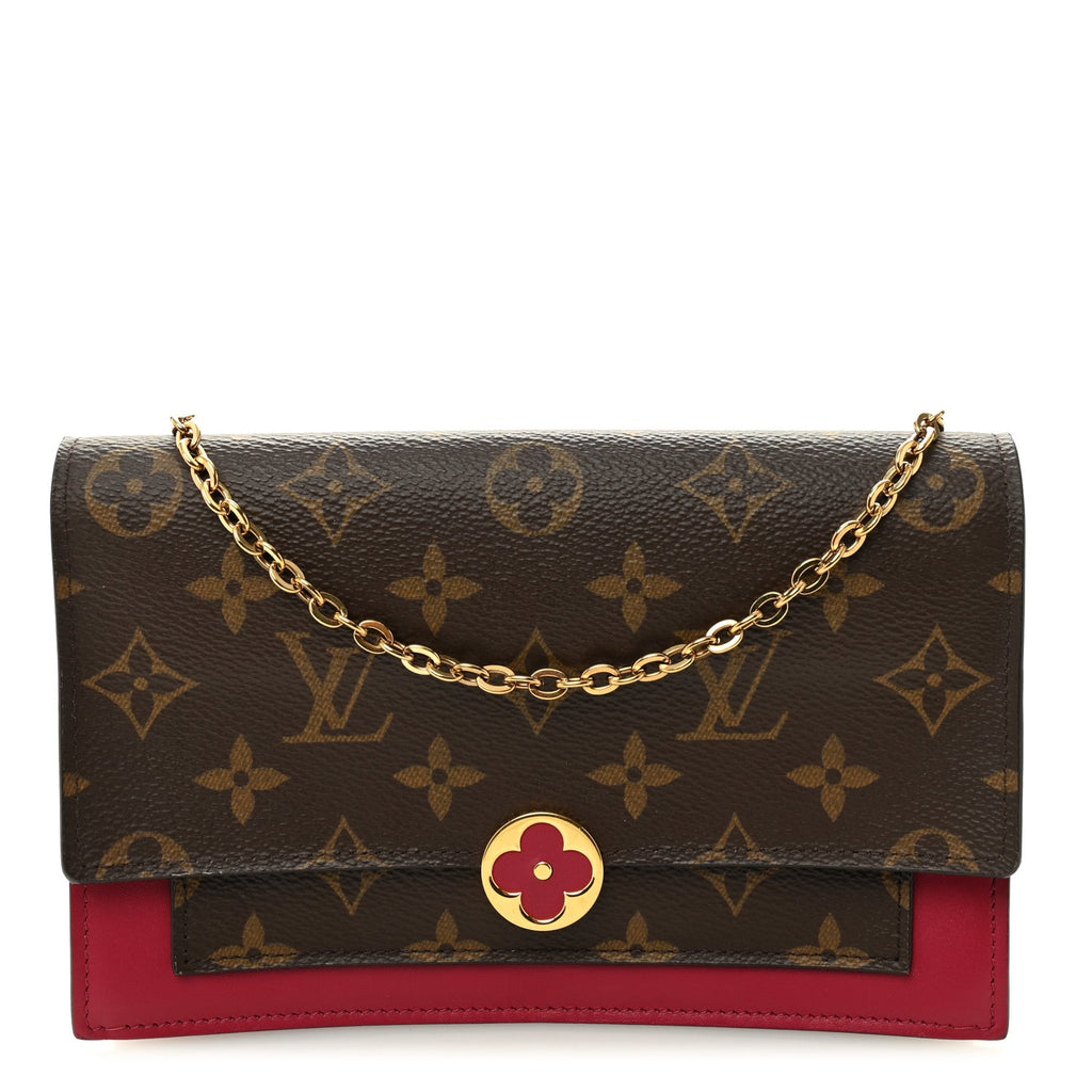 Louis Vuitton Monogram Flore Chain Wallet Fuchsia