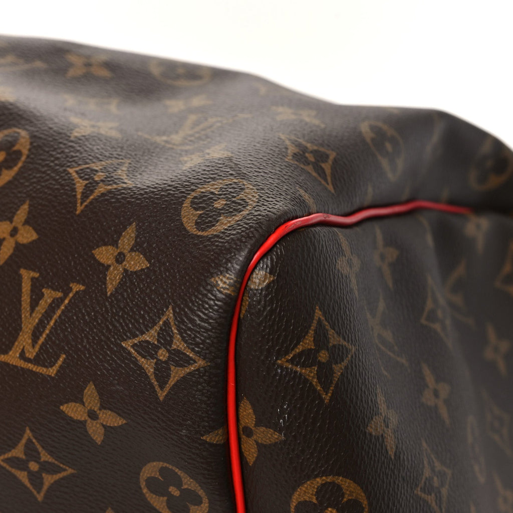 Louis Vuitton Calfskin Monogram Keepall Bandouliere 50 Coquelicot