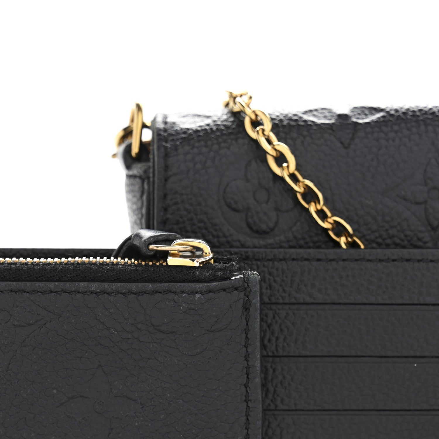 Louis Vuitton Empreinte Pochette Felicie Chain Wallet Black
