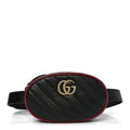 Gucci Azalea Calfskin Matelasse Diagonal Torchon GG Marmont Belt Bag 75 30 Black Romantic Cerise