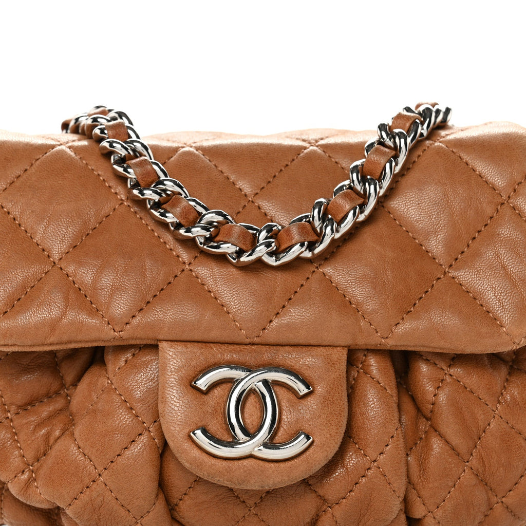 Chanel Washed Lambskin Mini Chain Around Messenger Brown