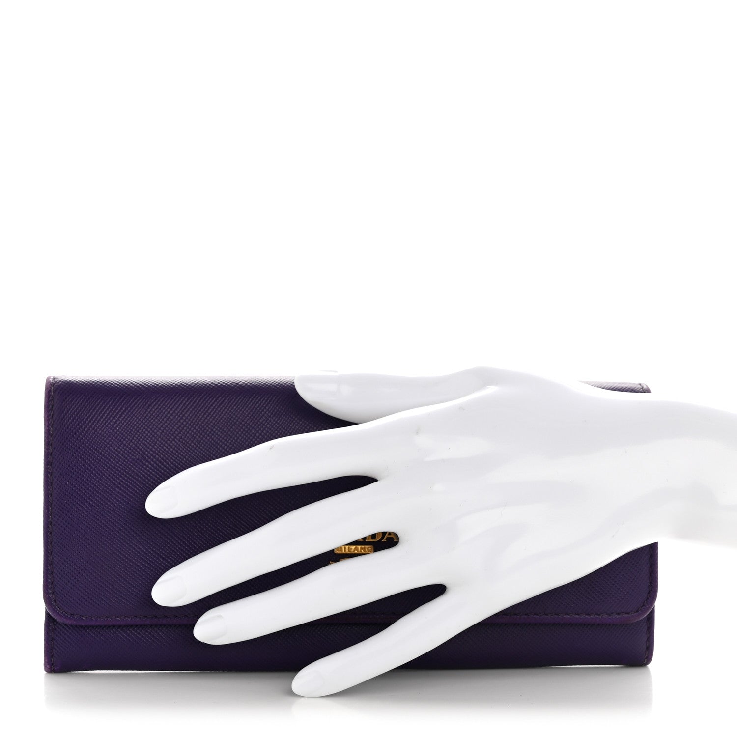Prada Saffiano Lux Continental Flap Travel Wallet Viola Multicolor