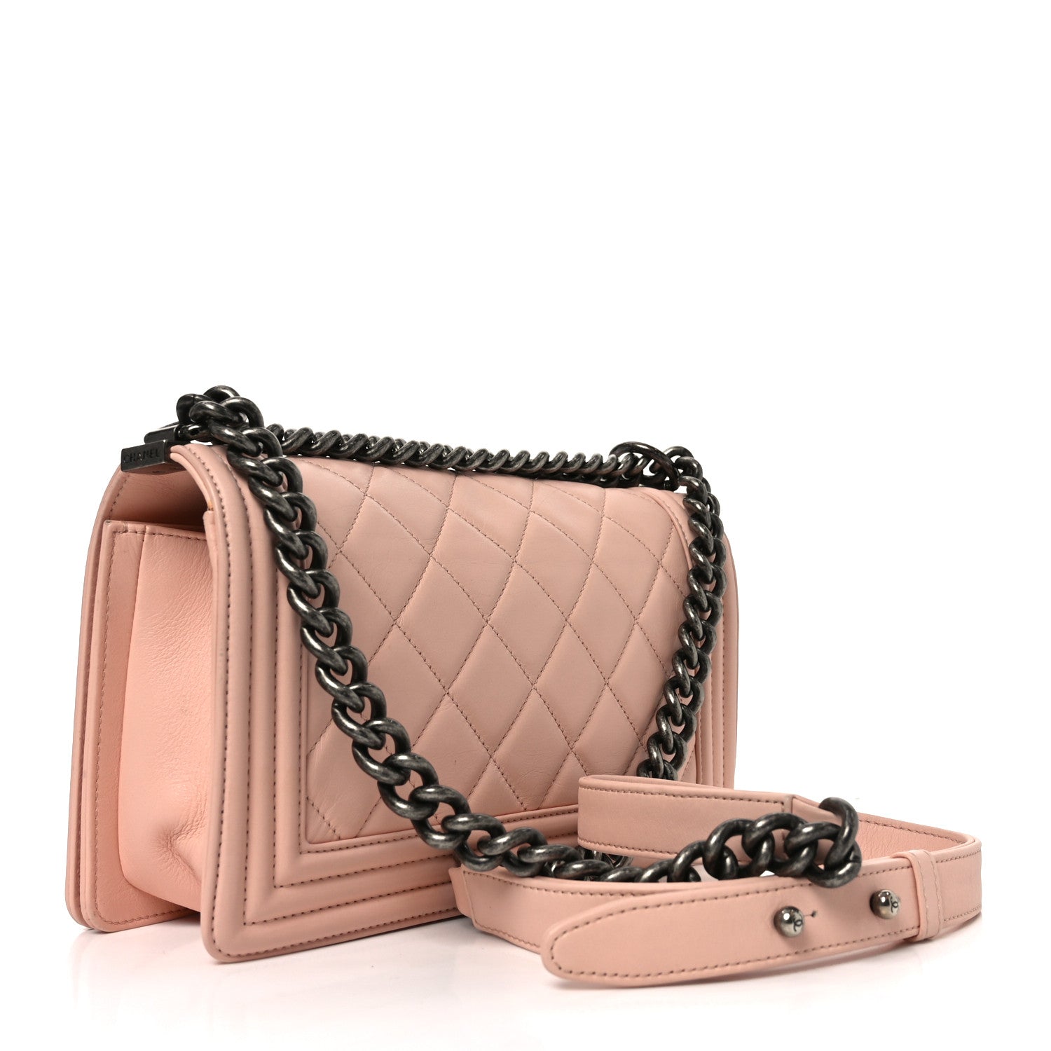 Chanel Lambskin Quilted Medium Boy Flap Light Pink