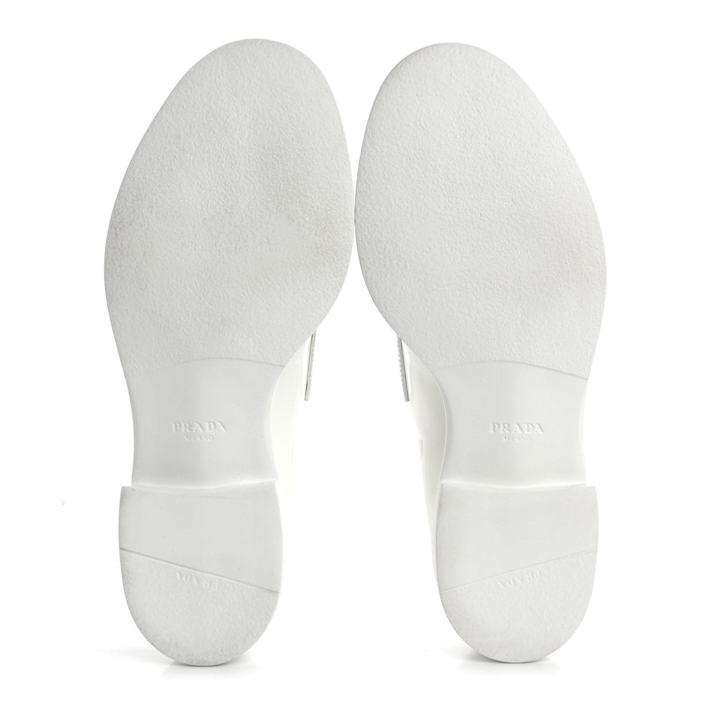 Prada Vernice Triangle 50mm Loafers 39.5 White
