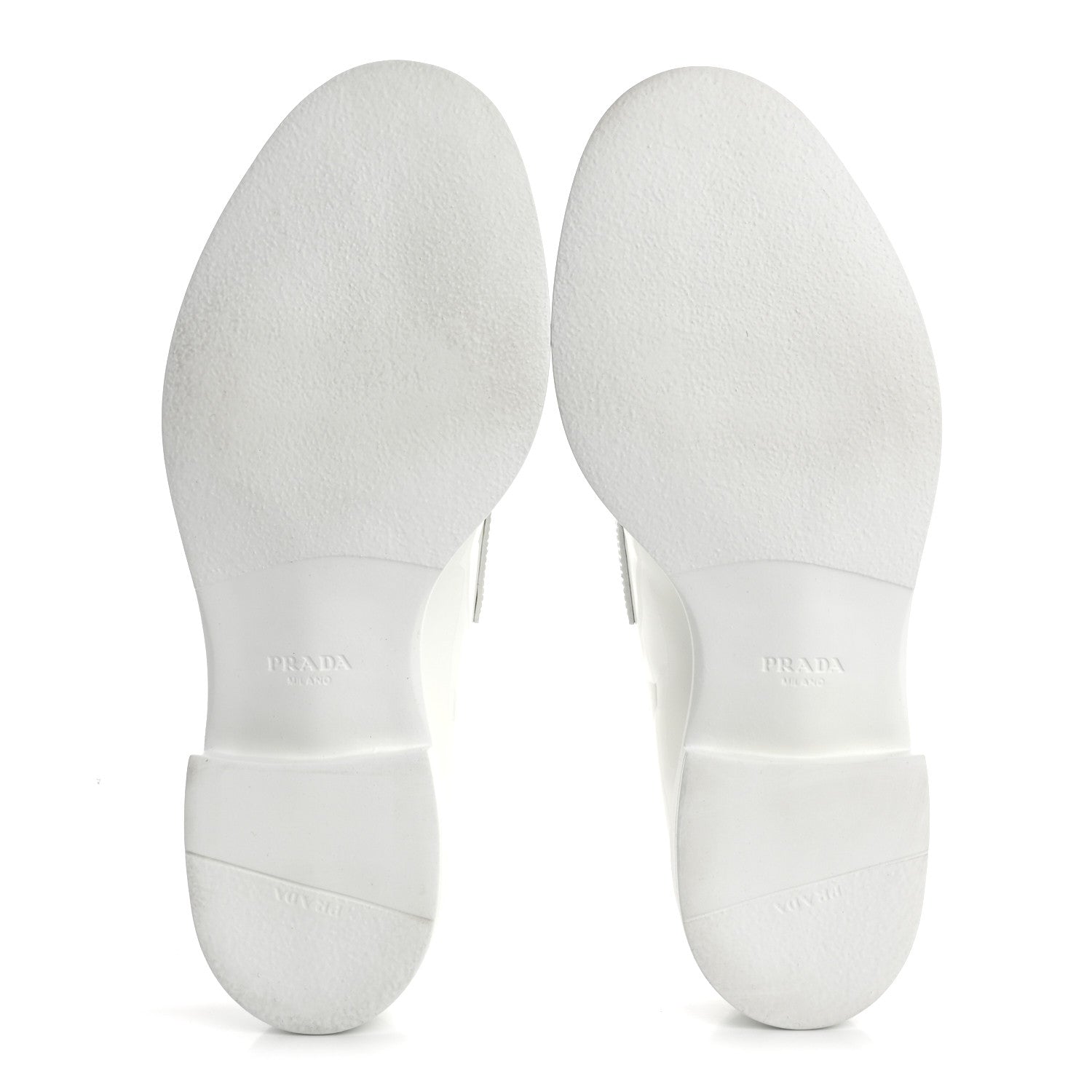 Prada Vernice Triangle 50mm Loafers 39.5 White
