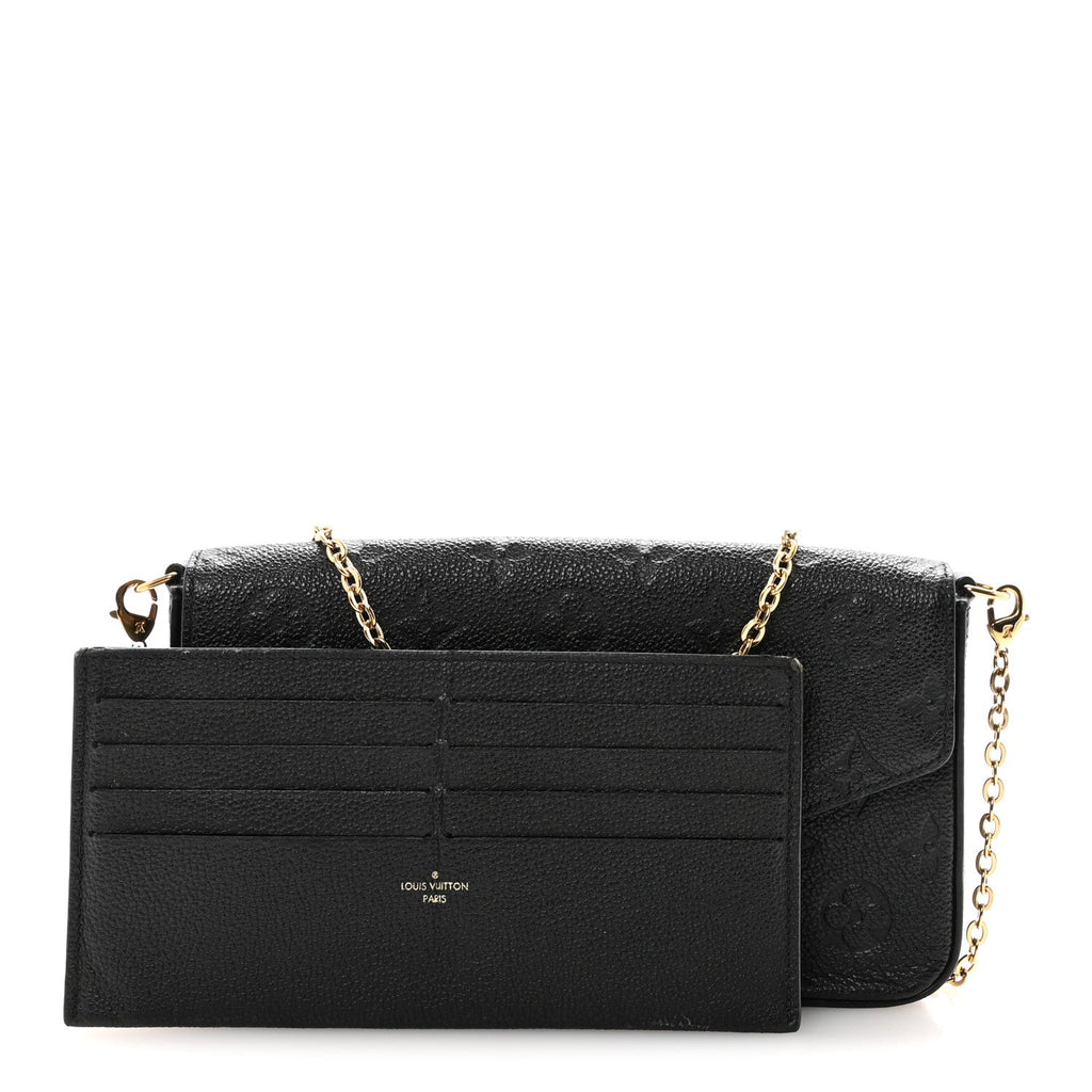 Louis Vuitton Empreinte Pochette Felicie Chain Wallet Black