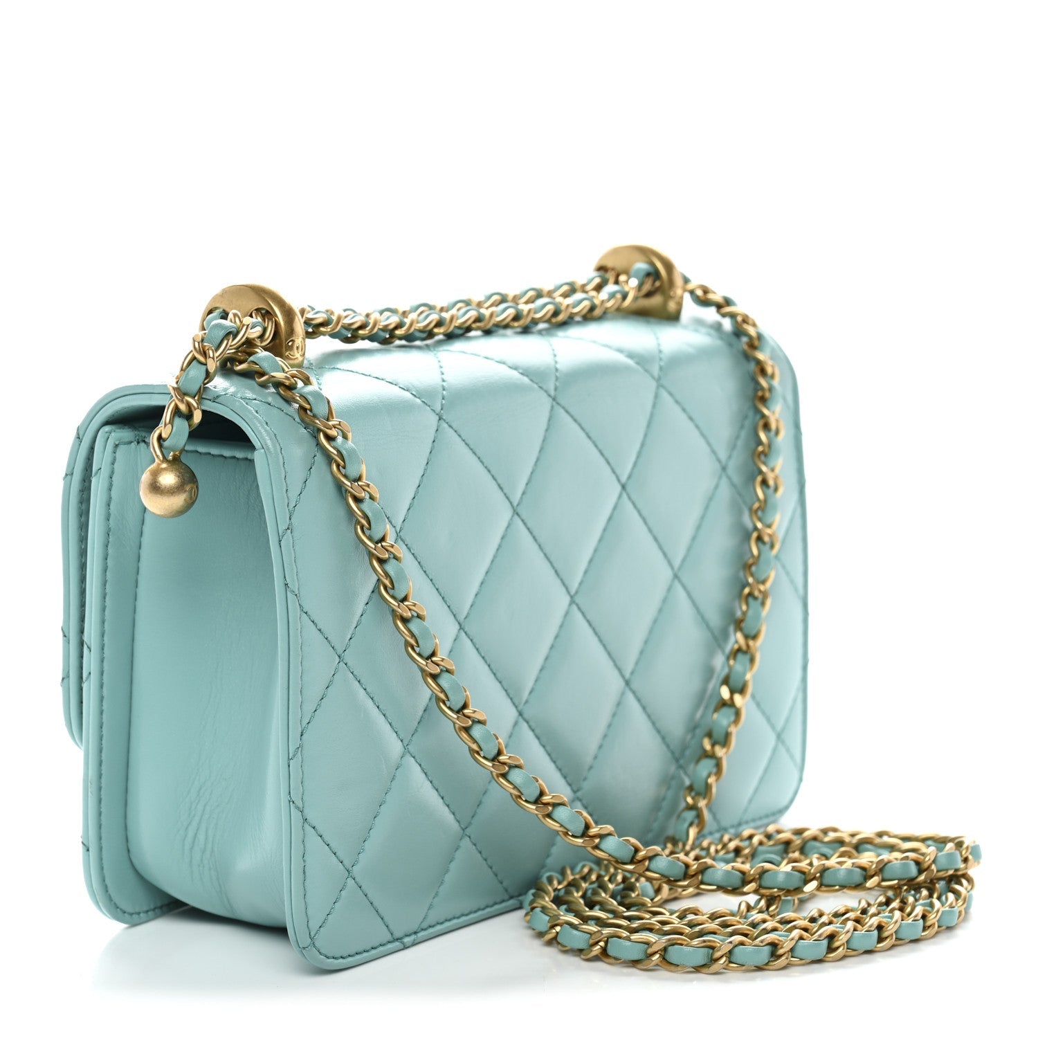 Chanel Calfskin Quilted Mini Perfect Fit Flap Turquoise