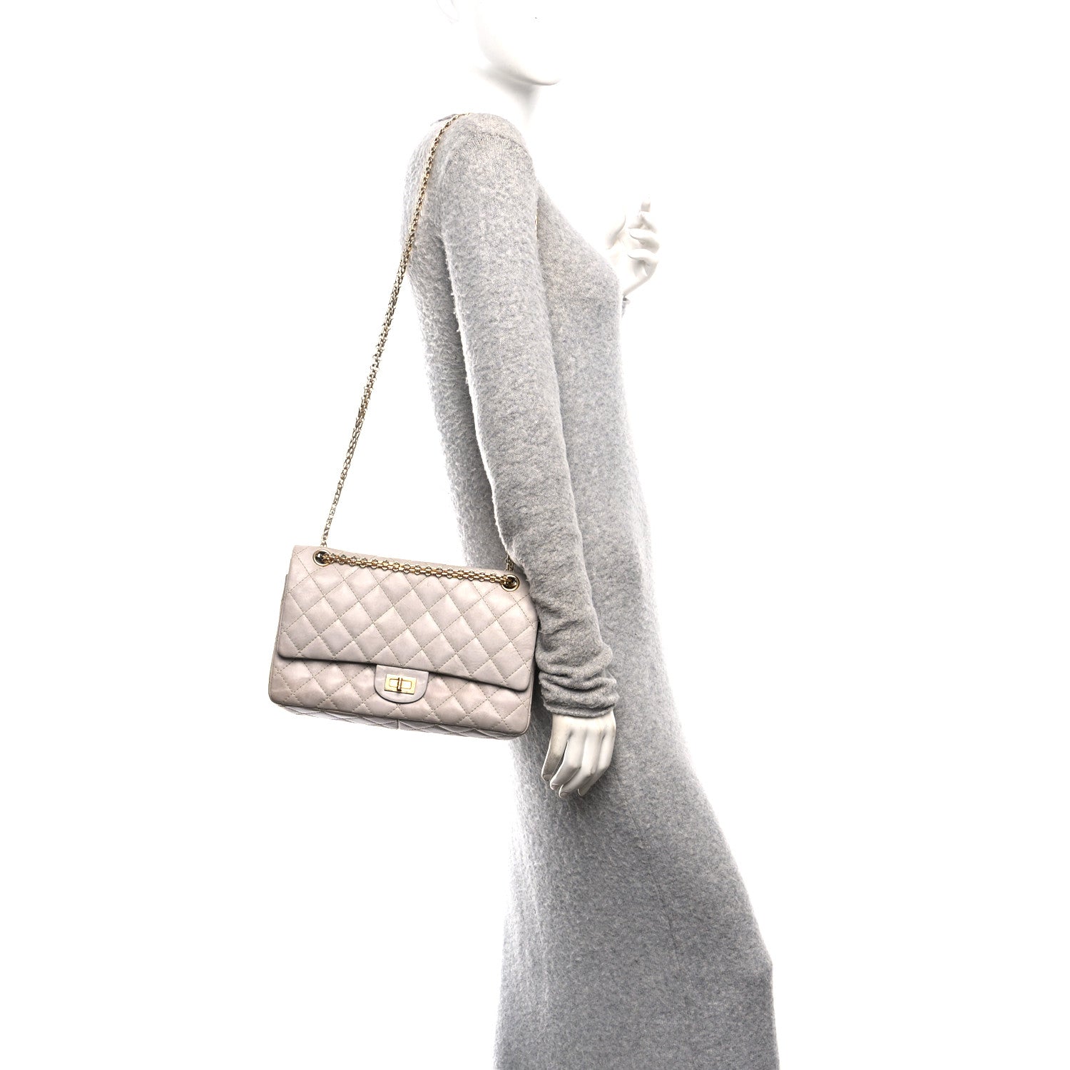 Chanel Aged Calfskin Quilted 2.55 Reissue 226 Flap Blanc Fonce