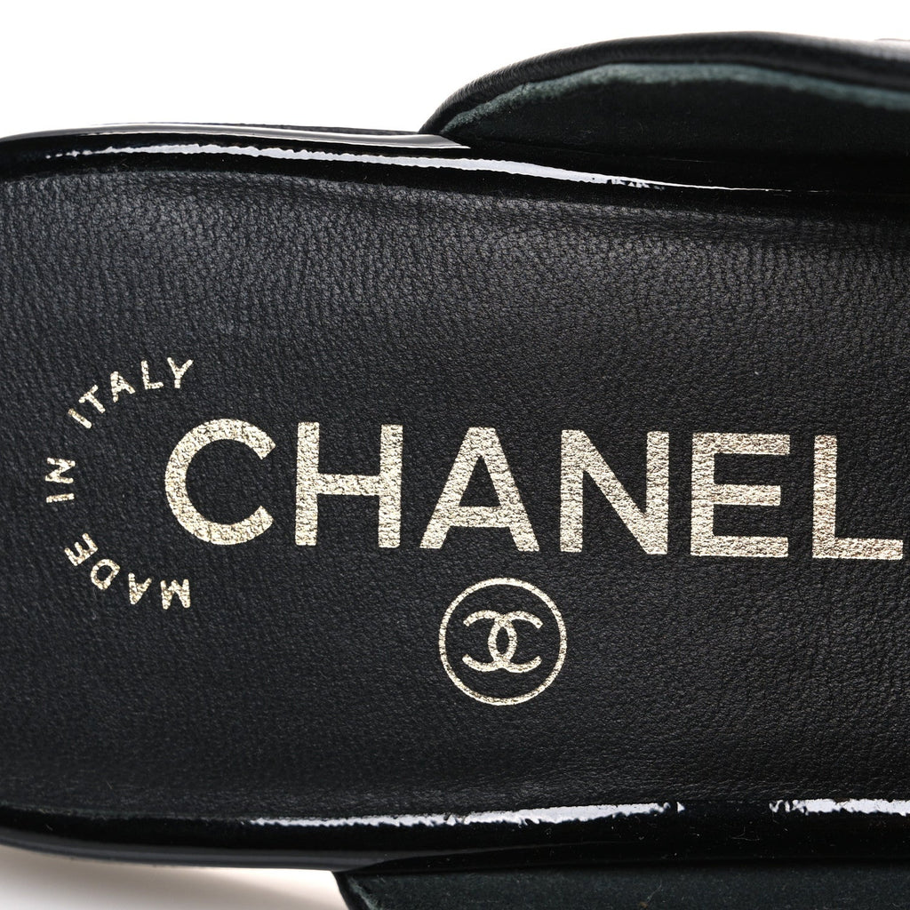 Lambskin CC Mules 38 Black