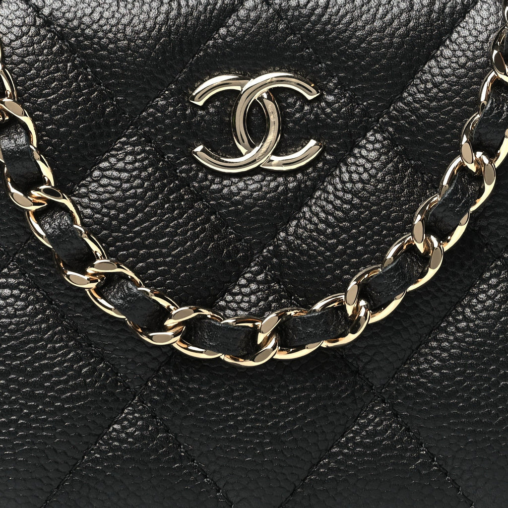 Chanel Caviar Quilted Small Top Handle Vanity Case Black