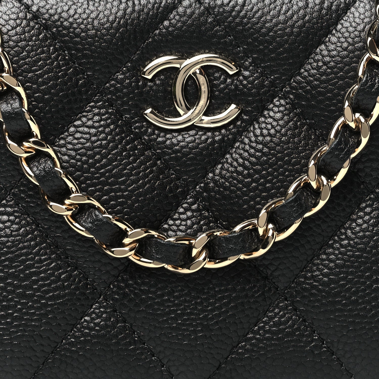 Chanel Caviar Quilted Small Top Handle Vanity Case Black