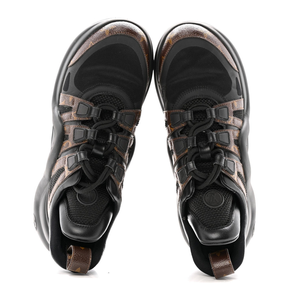 Louis Vuitton Calfskin Patent Monogram LV Archlight Sneakers 38.5 Black