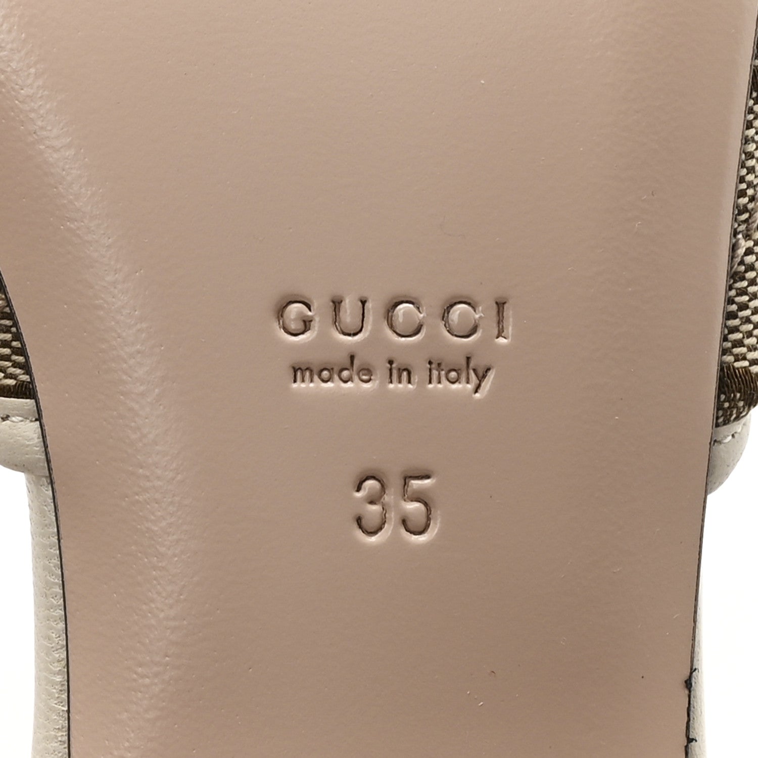 Gucci Monogram Matelasse Diagonal GG Marmont Flat Slide Sandals  35 Beige Ebony Mystic White