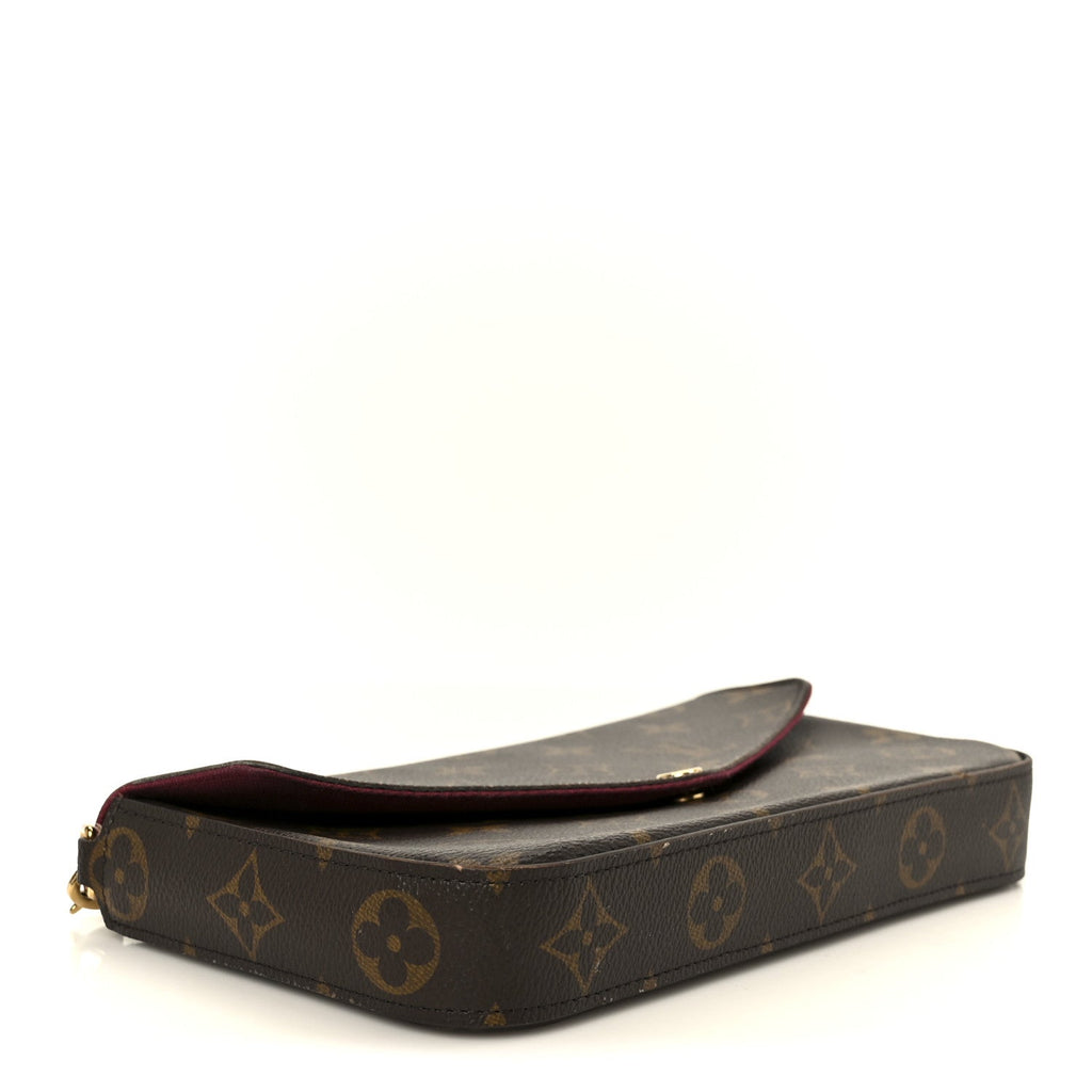 Louis Vuitton Monogram Pochette Felicie Chain Wallet Fuchsia