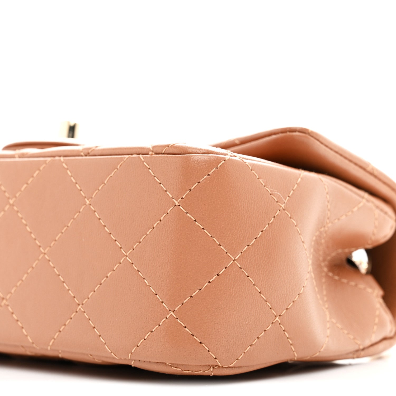 Chanel Lambskin Quilted Mini Rectangular Flap Brown