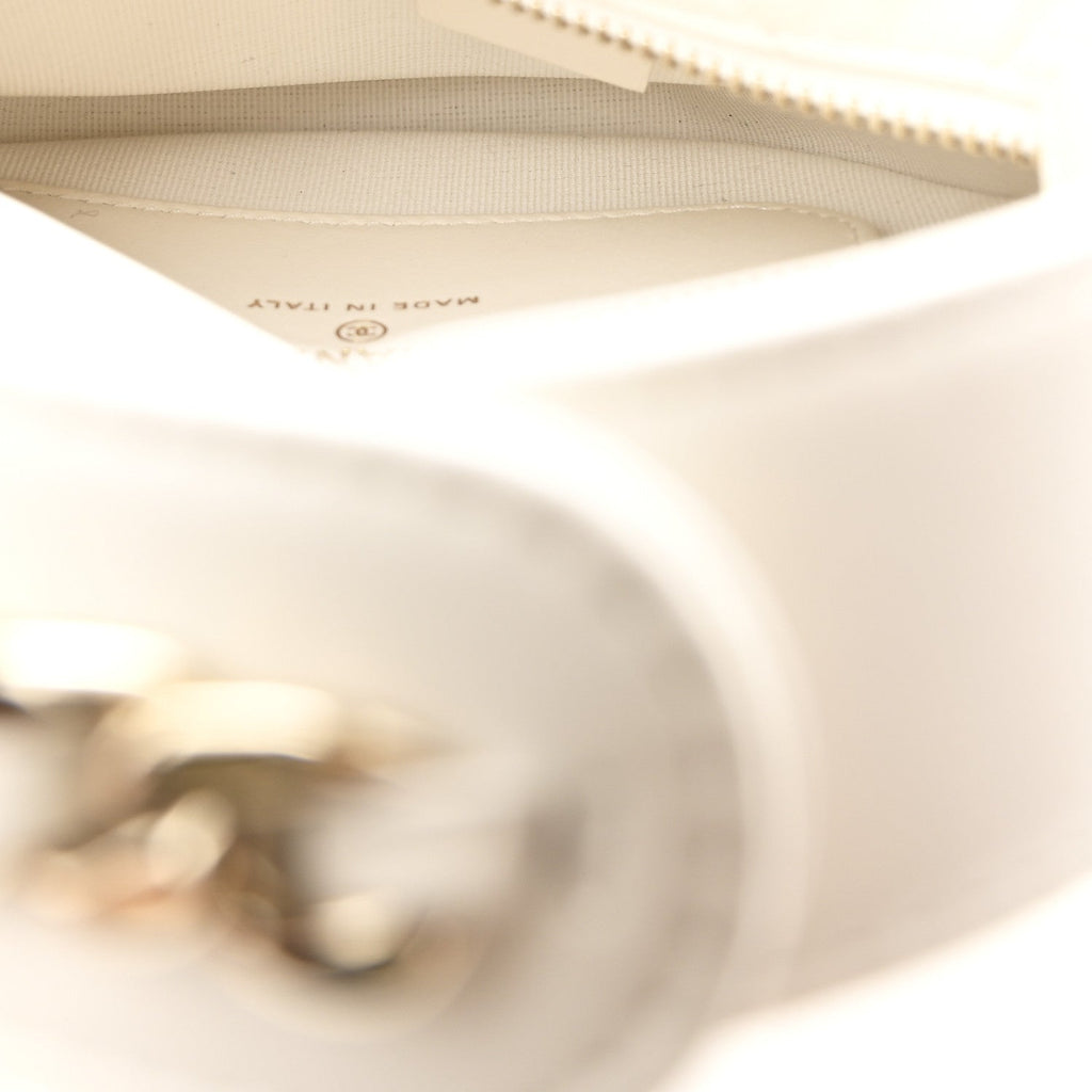 Chanel Lambskin Quilted Chain Around Pouch Hobo White