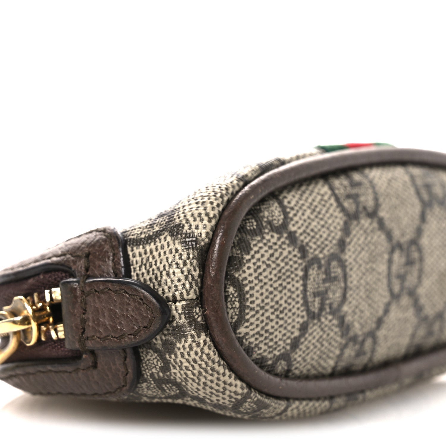 Gucci GG Supreme Monogram Web Ophidia Dome Key Pouch Beige New Acero