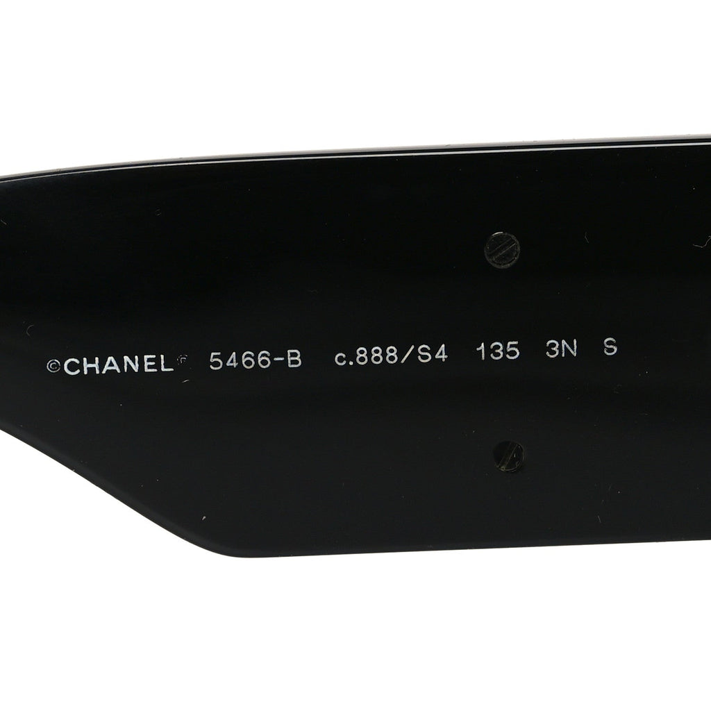 Acetate Crystal CC Shield Sunglasses 5466-B Black